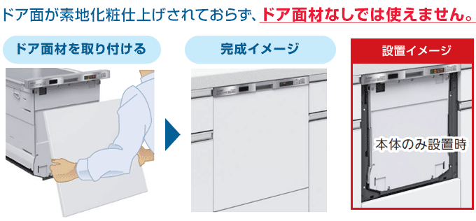 三菱電機 食洗機:新設用【ドア(フル)面材型】
