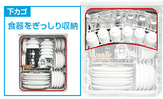 リンナイ食洗機:ぎっしりカゴ