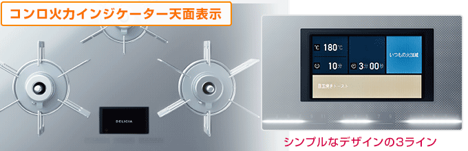 デリシア AC100V電源タイプ:LEDタイプの火力表示
