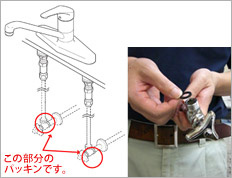 ツーホール混合水栓:取付部材の使い方