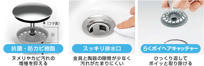 TOTO ドレーナ(drena):お掃除ラクラク排水口