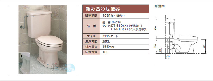 INAXトイレ:壁排水 C-20P