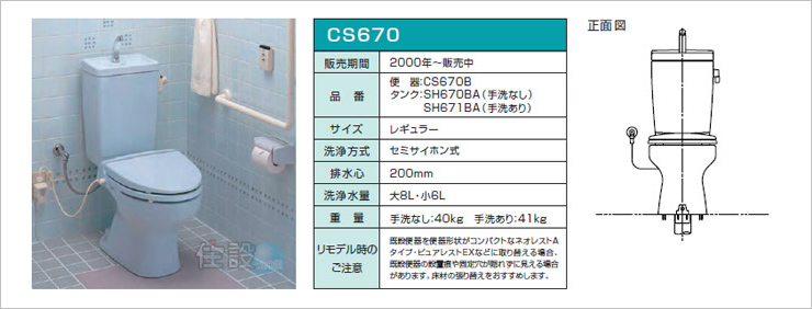 TOTOトイレ:床排水 CS670