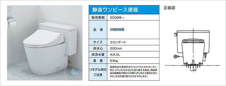 TOTOトイレ:床排水 CS806