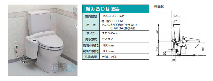 TOTOトイレ:壁排水 CS80BP